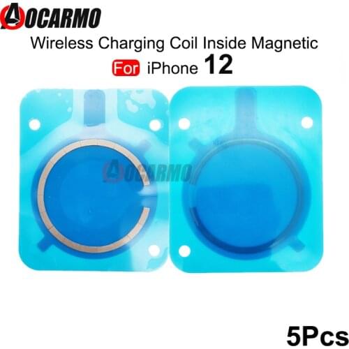 Aocarmo 5Pcs For iPhone 12 Wireless Charging Coil --Inside Magnetic Replacement Parts