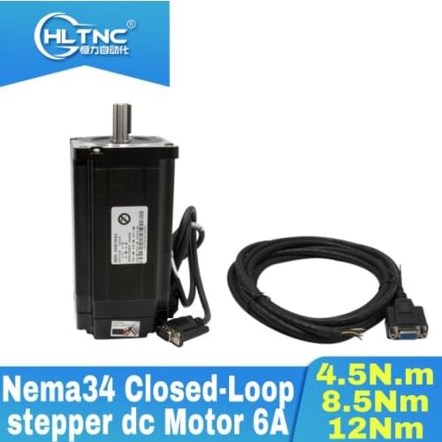 Free shipping Nema34 Closed-Loop stepper dc Motor 6A 4.5N.m/8.5Nm/12Nm Closed loop servo motor For CNC