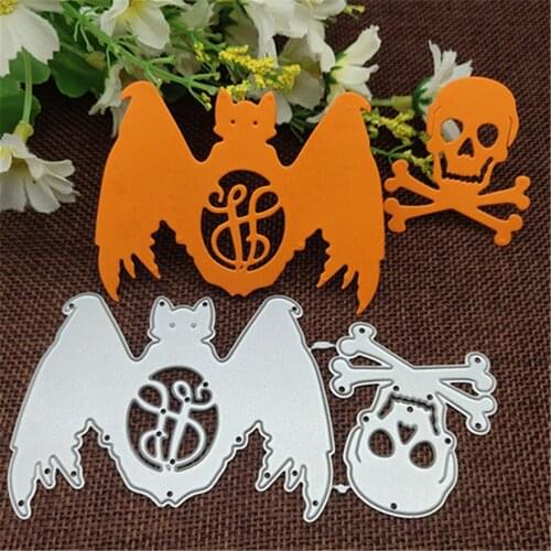 Big bat bones Happy Halloween set frame Metal Cutting Dies Stencils For DIY Scrapbooking Decorative Handcraft Die Template