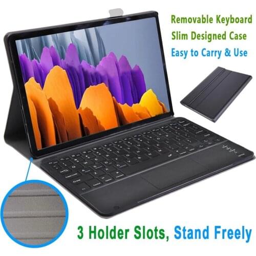Wireless Touchpad Keyboard Case For Samsung Galaxy Tab S7 Plus SM-T970 SAM-T975 S7+ T976 12.4" Trackpad Keyboard Leather Cover