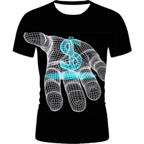 2021 New Mens Fashion Summer T-Shirt 3D Printing Art Handprint Round Neck Short Sleeve Sports Casual T-Shirt Hot Street Clothin