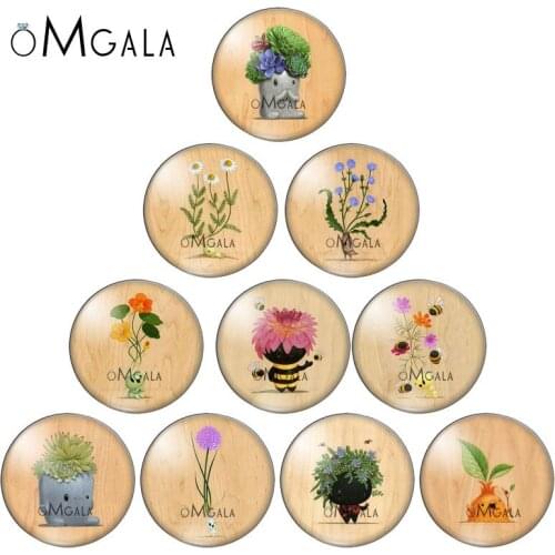Creativity Plant elves Art Paintings 8mm/10mm/12mm/18mm/20mm/25mm Round photo glass cabochon demo flat back Making findings
