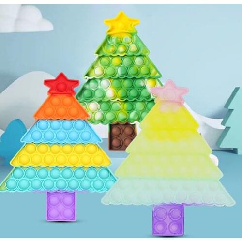 Christmas Tree Push Bubble DIY Decompression Press Sensory Toy Antistress Toys Adults & Children Sensory Toys Fidget Toy