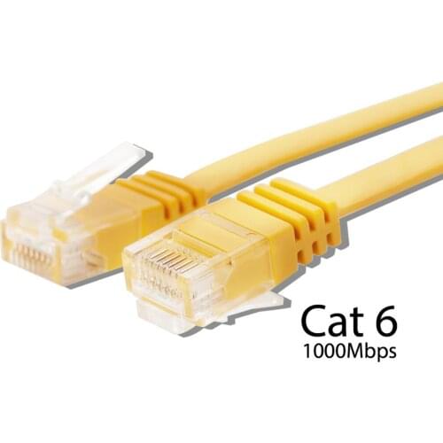 Flat Cat 6 Ethernet Cable - Faster Than Cat5e/Cat5 Flat Internet Network LAN Patch Cord– Cat6 RJ45 Wires for Router, Modem