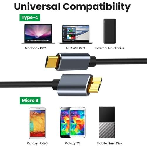 USB Type C To Micro B 3.0 Cable Connector For HDD SSD External Hard Drive Disk Smartphone MacBook PC Micro B Cable Data For Pc