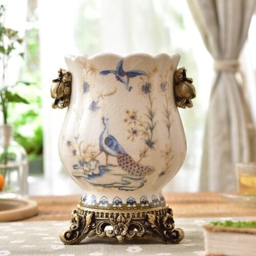 Ceramic flower European ceramic vase home decoration ornament shabby chic flower pot