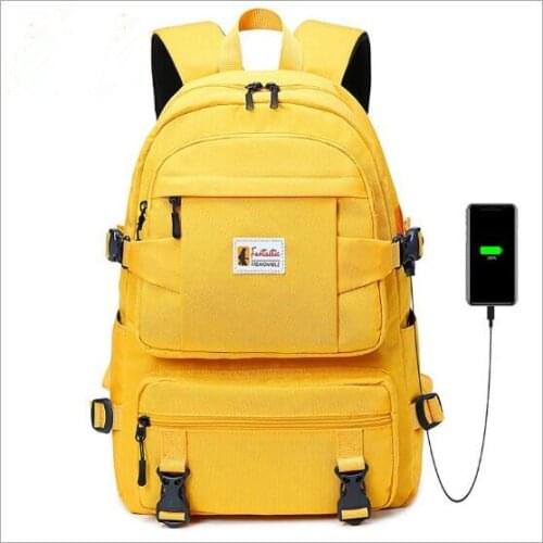 Fashion yellow backpack children school bags for girls waterproof oxford large school backpack for teenagers schoolbag
