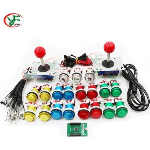 DIY Arcade parts Bundles kit for 2 players Jamma USB control board to PC PS3 4/8 way zippy Joystick,Led Push button