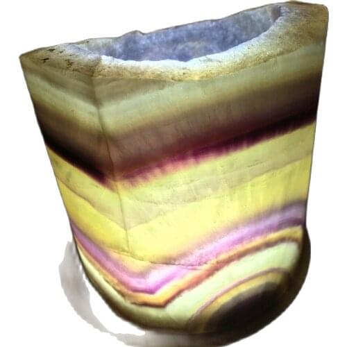 Natural fluorite crystal core lamp