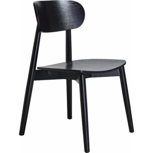 Nordic Solid Wood Dining Chair Modern Simple Household Light Luxury Small Family Creative Leisure Hotel Restaurant Black Dining