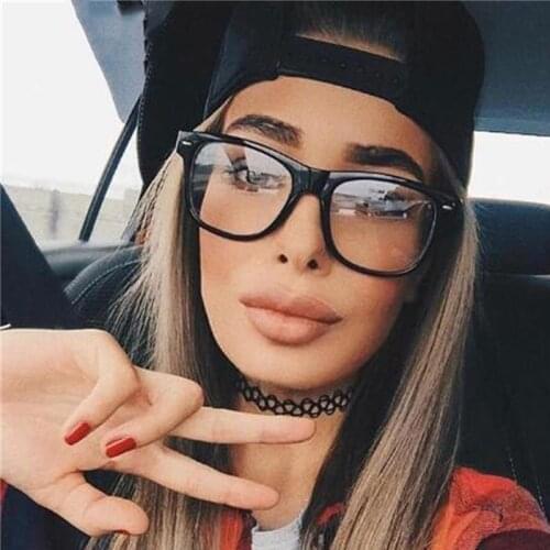 Retro Black Square Glasses Luxury Spectacle Frame Women Men Transparent Myopia Nerd Glasses Clear Lens Optical Eyeglasses Frame