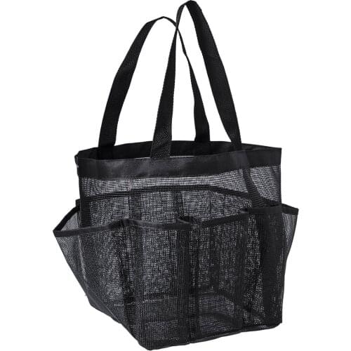 Portable Mesh Shower Caddy, Quick Dry Shower Tote Hanging Bath & Toiletry Organizer Bag 9 Storage Pockets, Double Handles Coll