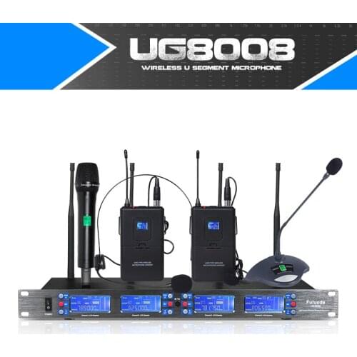 Professional Wireless Microphone Handheld Lavalier Headset Microphone Four Channel True UHF 4 antenna receiving 100V-240V