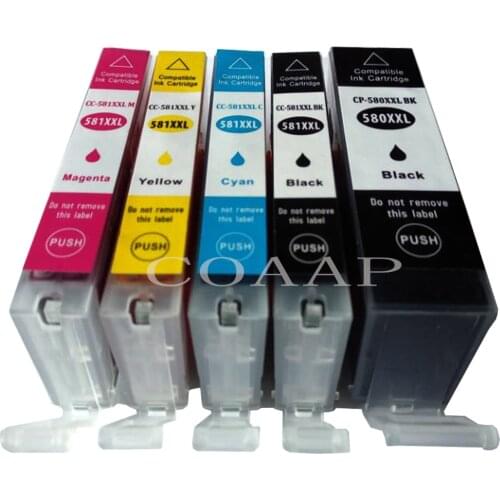 5 pcs Compatible ink for Canon PGI-580XL CLI-581XL Ink Cartridge Suit For Canon PIXMA TR7550 TR8550 TS6150 TS6151 TS8150 TS8152