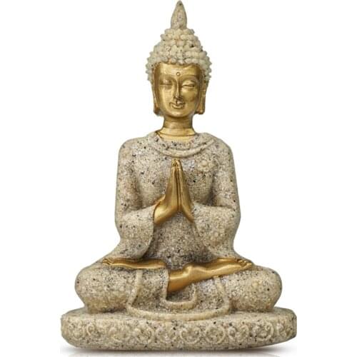 Sandstone Buddha Statue Resin Handicrafts Living Room Entrance Home Decoration Southeast Asia Sculpture Meditation Bodhisattva