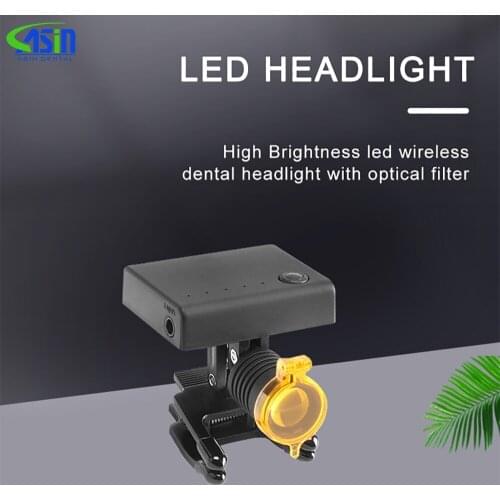High Brightness led wireless dental headlight with optical filter
