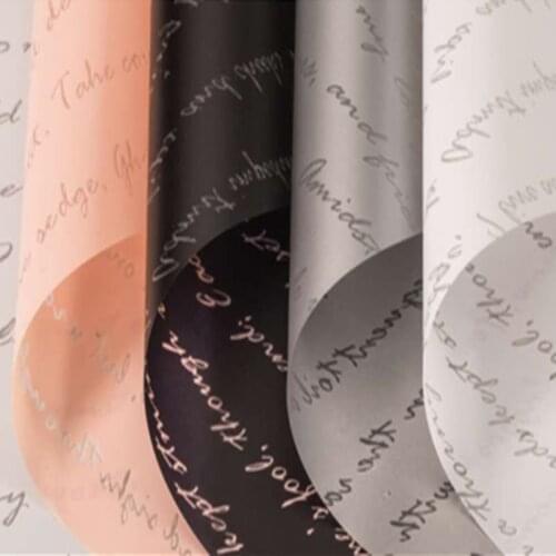 2018New Design Water Proof English Opp Paper for wrapping Wedding Gift DIY Bouquet Packing Wrapping Paper 60cm x 10m roll