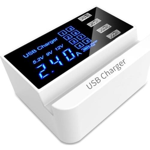 4USB charging digital display intelligent IC automatic recognition multi-port 4xUSB mobile phone charger holder stand