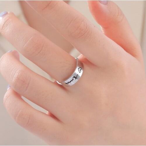 Lemegeton Stacking Name Ring Personalized Customized Jewelry For Women Stainless Steel Engraved Date Family Lover Memorial Ring
