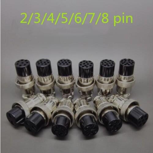1Set GX20 XLR 2 3 4 5 6 7 8 Pin Female Plug 20mm Male Chassis Mount Socket Aviation Circular Connector
