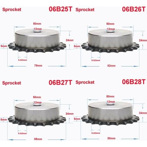 1Pcs 06B 25 Teeth To 40 Teeth Sprocket Wheel Chain Gear Industrial A3 Steel Suitable For 06B Roller Chain
