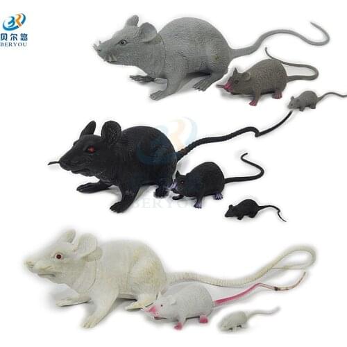 3pcs/set Funny Tricky Joke Fake Lifelike Mouse Model Toy Party Halloween Horror Toys