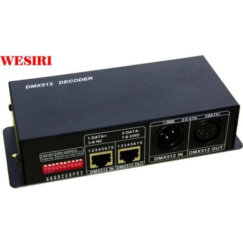 4 Channel DMX Decoder 4CH DMX512 RGBW Dimmer Controller Constant Voltage Common Anode for RGBW LED Strip Lights