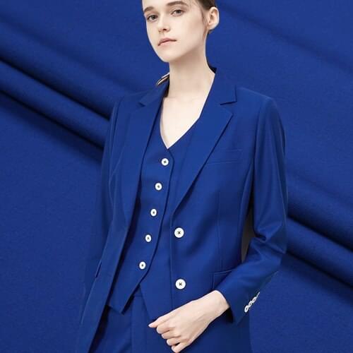 90% wool worsted fabric spring, autumn and winter light sapphire high-grade wool fabric has good anti-wrinkle and drape