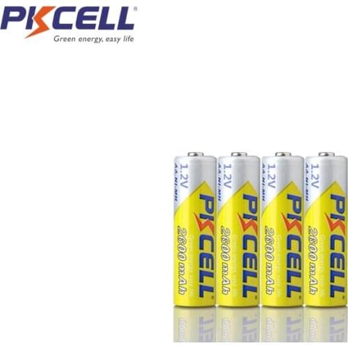 4Pcs PKCELL Ni-MH AA Batteries 2600mAh 1.2V NiMh Rechargeable Battery 2A Batteria Cell For Flashlights Camera Toys