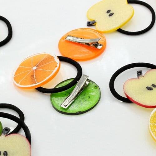 1Pc Fruit Slice Multi-Patterns Hair Accessories Elastic Rubber Bands Hair Clips Headwear For Kids Girls Women Rope Hairpins