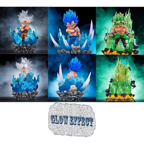 Dragon Ball Glow Effect Anime Figure Super Saiyan Blue Vegeta Figure Ultra Instinct Son Goku Broly Model Toy Kids Gift