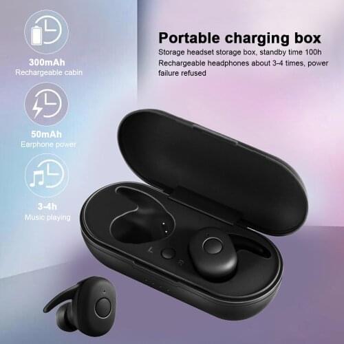 Newest Mini TWS Wireless Headphones Bluetooth Stereo Sports Headset Smart BT5.0 IPX7 Waterproof Handsfree Earbuds with Mic