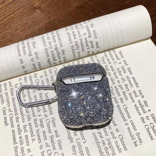 Glitter Earphone Case for Apple Airpods Pro 3 2 1 Silicone Protective Shockproof Cover Wireless Bluetooth Charging Box Carabiner