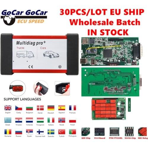 30pcs/Lot 2017.R3 Multidiag Green Double V3.0 Real 9241A Chip NEC Relays Bluetooth OBD2 Diagnosic Scanner 2016/R1 Free Keygen