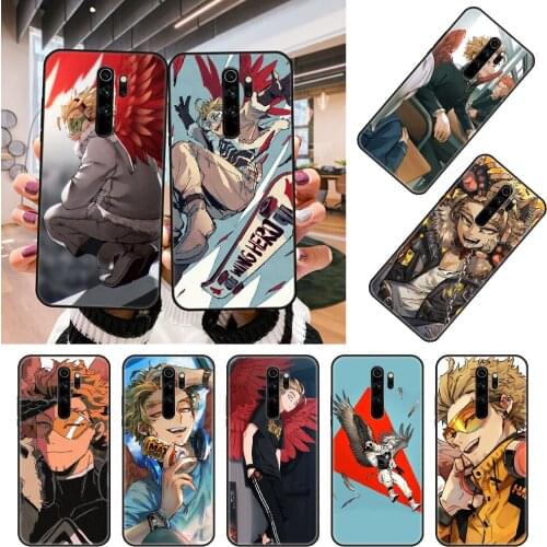 Phone Case For Xiaomi Redmi Note 8 8T 7 7A 9 9A 9S 8A 4 5 6 Pro Black Cover Etui Luxury Bumper Art Funda Soft Anime BNHA Hawks