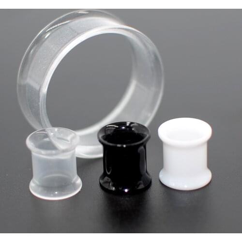 CHUANCI 1 Pair UV Acrylic Double Flared Glitter Epoxy Ear Tunnel Expander Ear Plug Fashion Body Piercing Jewelry