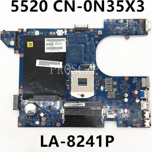 For 15R 5520 3560 7520 Laptop Motherboard CN-0N35X3 0N35X3 LA-8241P DDR3 QCL00 SLJ8C HM77 UMA HD4000 100% fully tested OK
