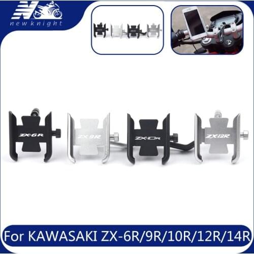 For Kawasaki ZX6R ZX-9R ZX10R ZX-12R ZX14R ZX-25R Motorcycle Mobile Phone Holder GPS Navigator Handlebar Bracket Accessories