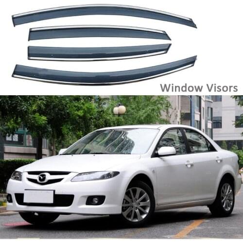 For Mazda 6 Window Visor 2003 04 2005 2006-2013 Awnings Shelters Vent Shades Sun Rain Deflector Guard Auto Accessories 4PCS/SET