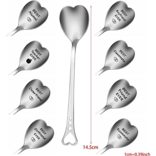 Stainless steel Love Tea coffee spoon for teacher Thanksgiving Christmas gift