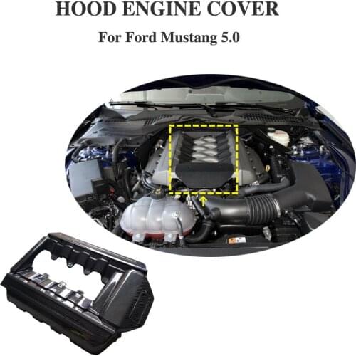 Real Carbon Fiber engine cover for Ford Mustang 5.0 2015-2017 Bonnet Decorative Car Front Bumper Hood Cover