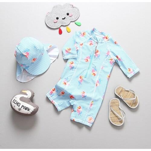 Swimsuit Girl UV Protection Long Sleeve Cute Children Swimming Suit Girls Swimwear Child Bathing Clothes Baby Pool Beach Wear