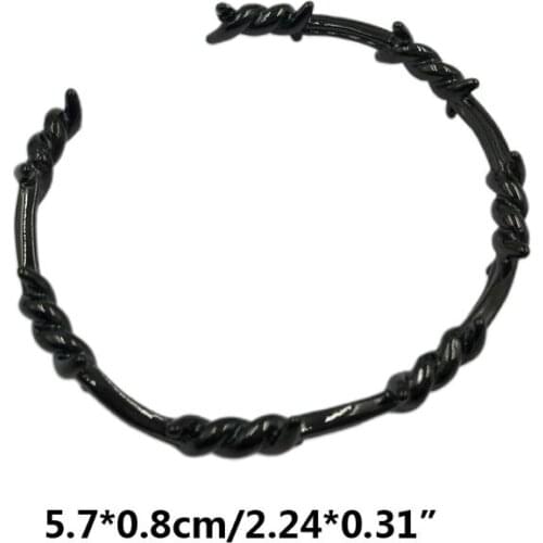 Personality Men Women Bangle Open Cuff Twist Thorns Wire Geometric Bracelet Bangles Barbed Jewelry