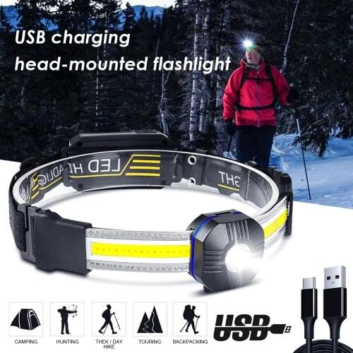 Multifunctional Outdoor Fishing Cycling Camping Lighting Usb Charging Floodlight Cob Patch Searchlight Night Fishing Headlight