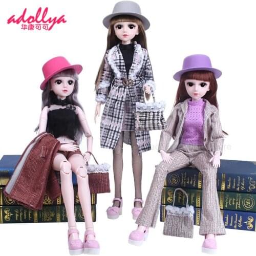 Adollya 1/3 BJD Doll Clothes Dress Set Including Hat Bags Clothes Dolls Accessories Girl DIY Doll Clothing Gift For Kids Toys