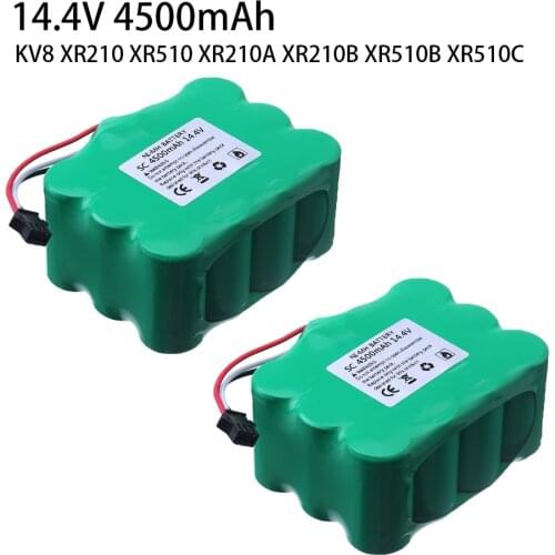 2pcs 14.4V 4500mAh NI-MH Battery for KV8 XR210 XR510 XR210A XR210B XR510B XR510C Zebot Z520 Fmart R770 Vacuum Cleaner Robot