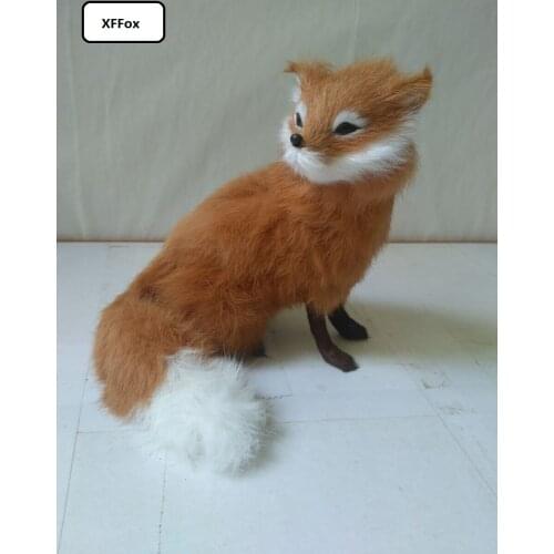 New real life yellow fox model plastic&furs simulation sitting fox doll gift about 16x15cm xf1741