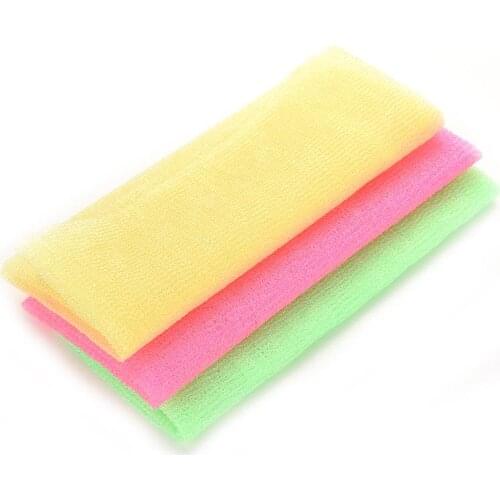 NEW 10Pcs Hot Nylon Japanese Exfoliating Beauty Skin Bath Shower Wash Cloth Towel Back Scrub Multi Colors