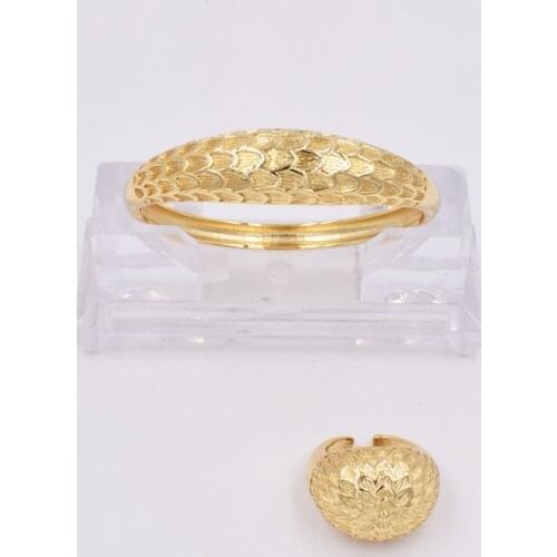 NEW High Quality Ltaly 750 Gold color Jewelry Set For Women african beads fashion necklace set earring jewelry