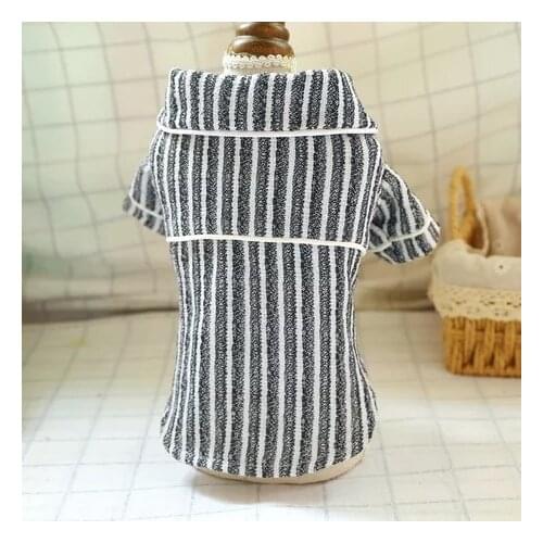 Pet Clothing Striped Cotton and Linen Pajamas Pet Dog Cat Clothes for Small Dogs Cats Puppy Costume Pug Jacket Chihuahua Teddy